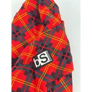 BlackStrap Kids Hood Hinged Face Balaclava, Plaid Red/Black/Yellow, One Size